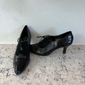 Etienne Aigner Black Patent Leather Heels